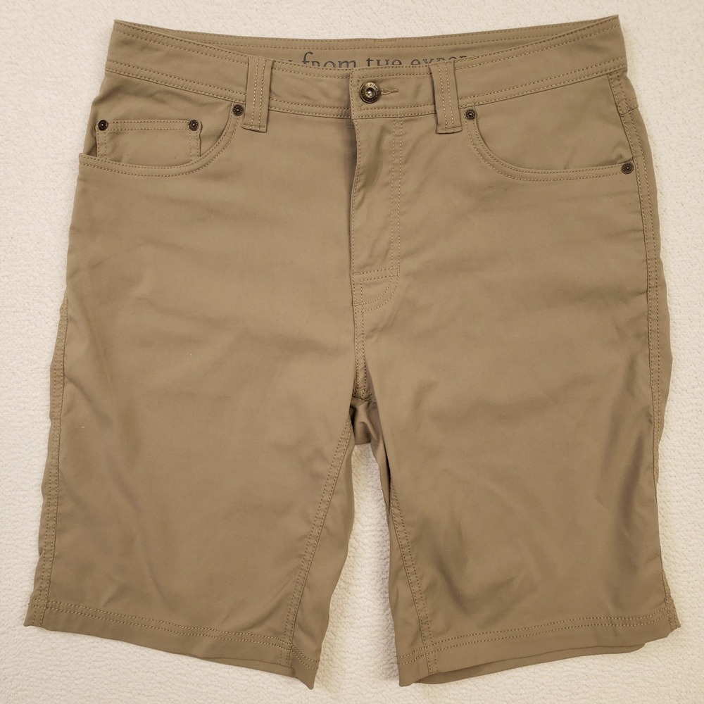 Prana Brion Shorts Men 33 Tan 11" Inseam Stretch Hiking Outdoor M3BN11117 Trail